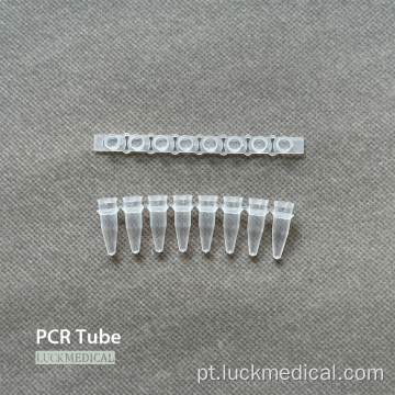 Tubos de PCR de plástico com tampas